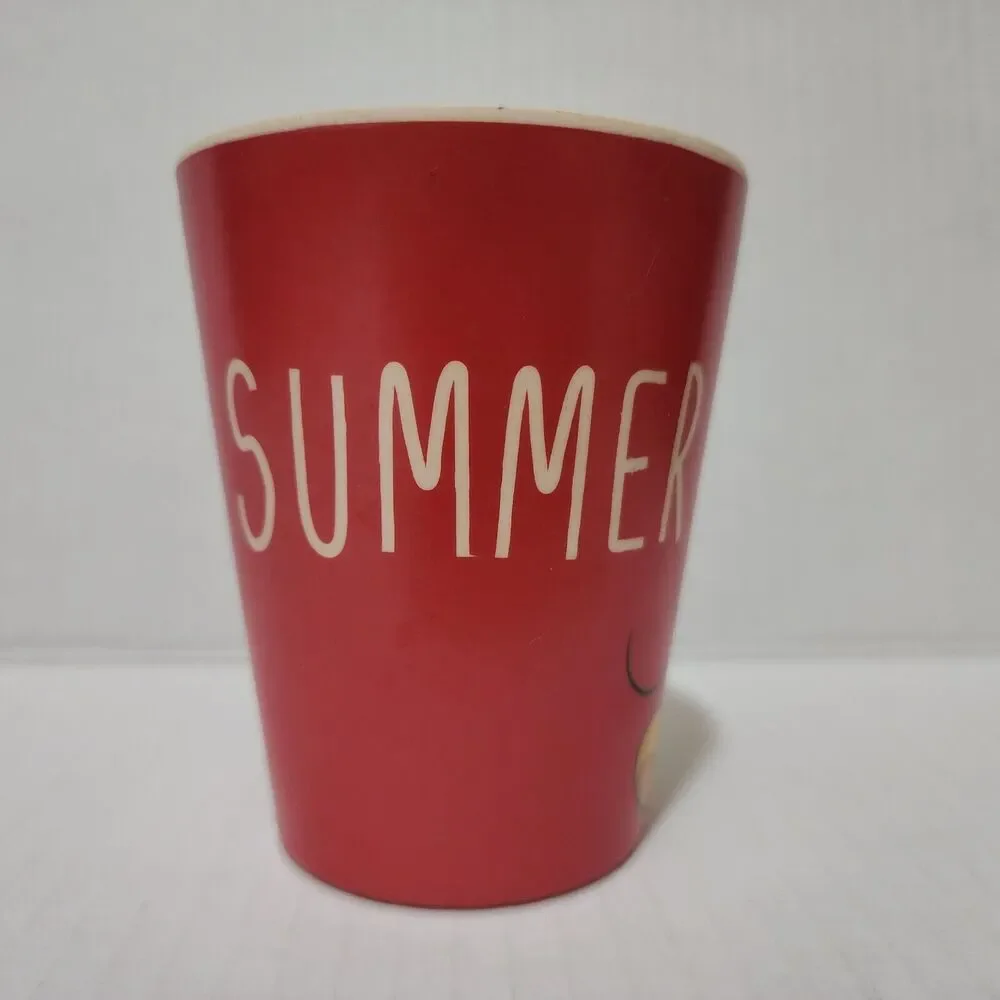Disney Plastic Cup Mickey Summer Starts Here Red Ivory Multicolor